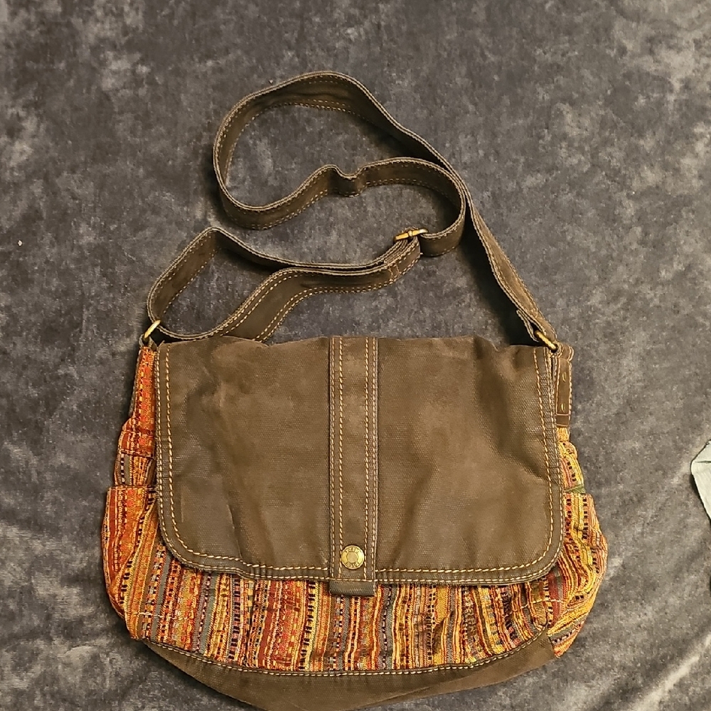 Fossil Brown and Multicolor Crossbody Bag